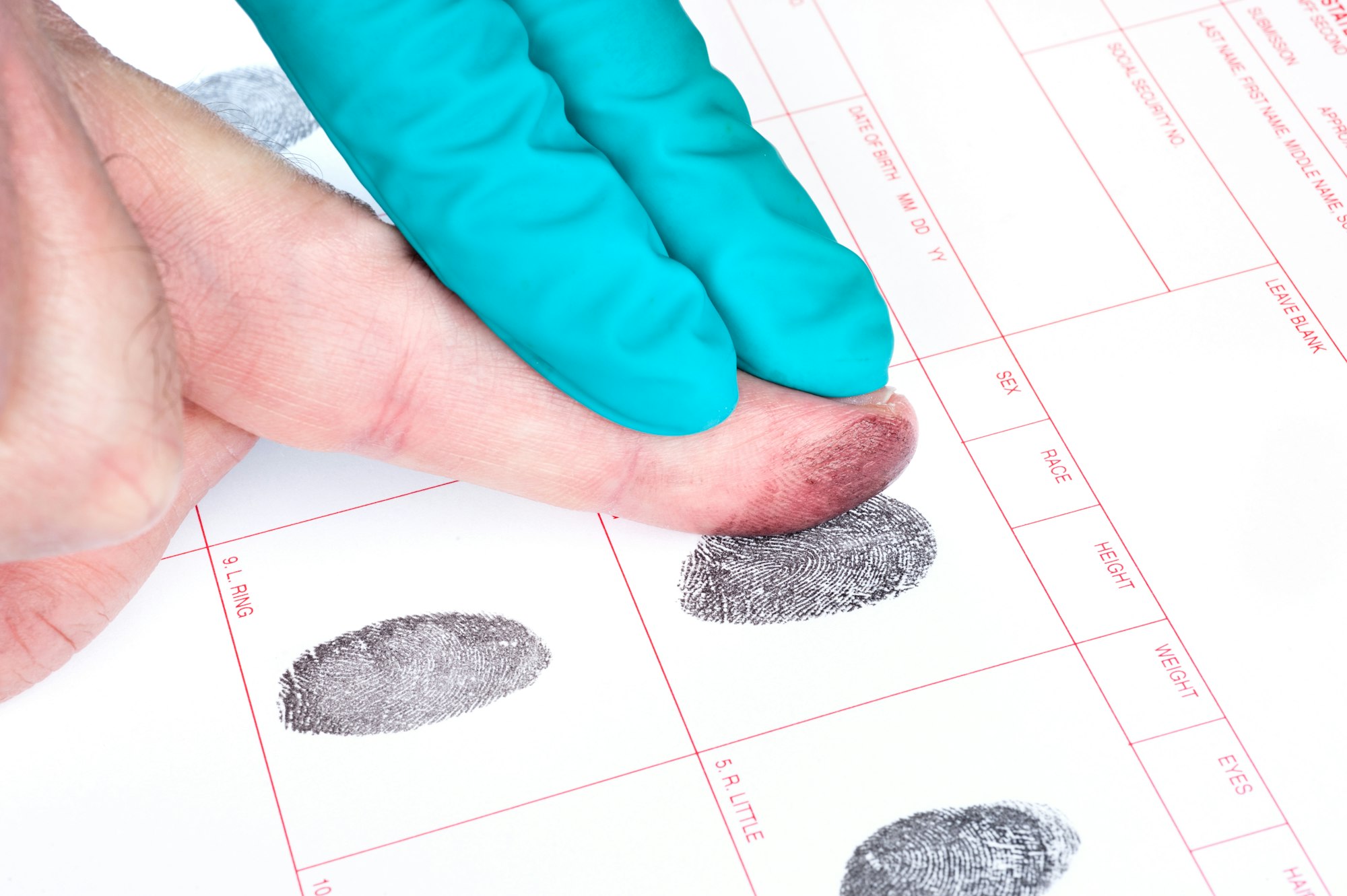 Man being finger printed